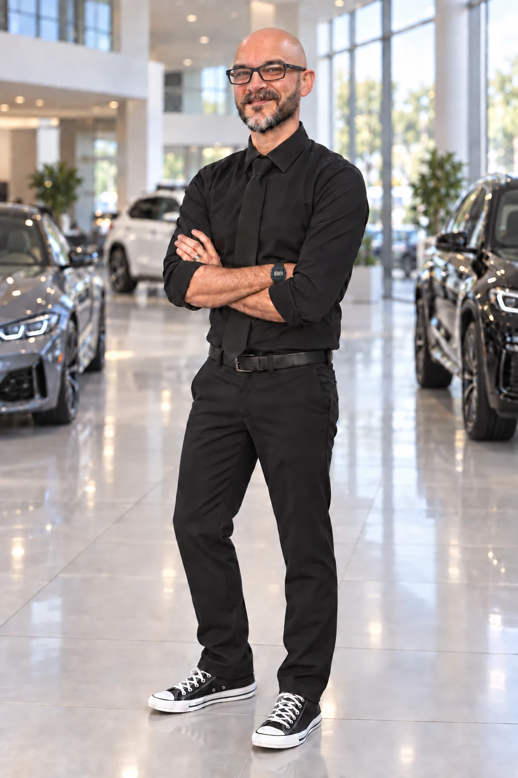 Andrew Sardone, founder of AutoKnerd, in the showroom